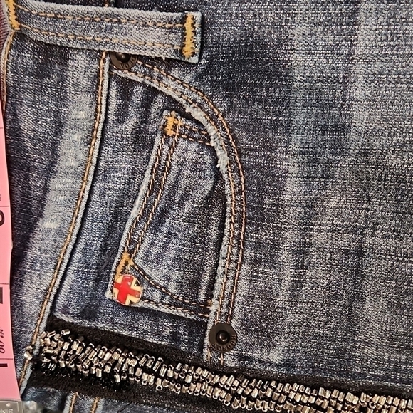 hudson Luna Crop Super Skinny Glam Beaded Jeans - Picture 6 of 10